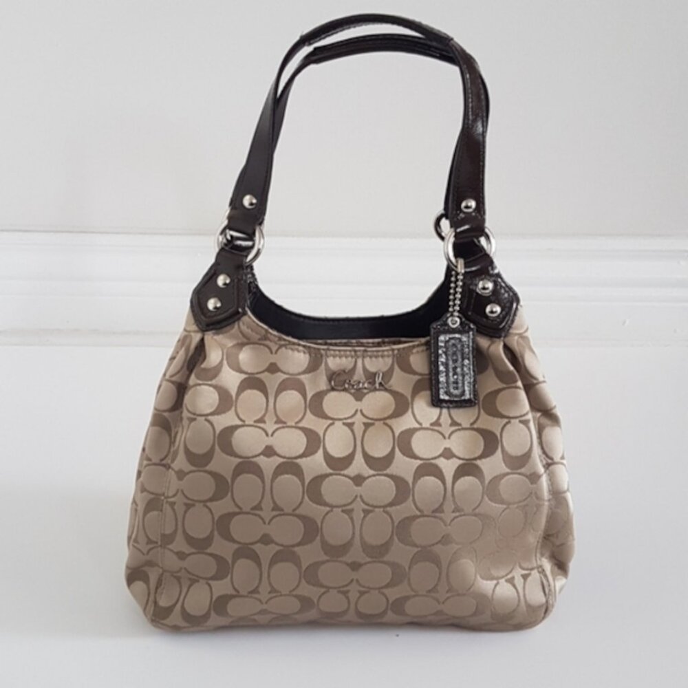 Coach Signature Monogram Ashley Madison Shoulder Bag